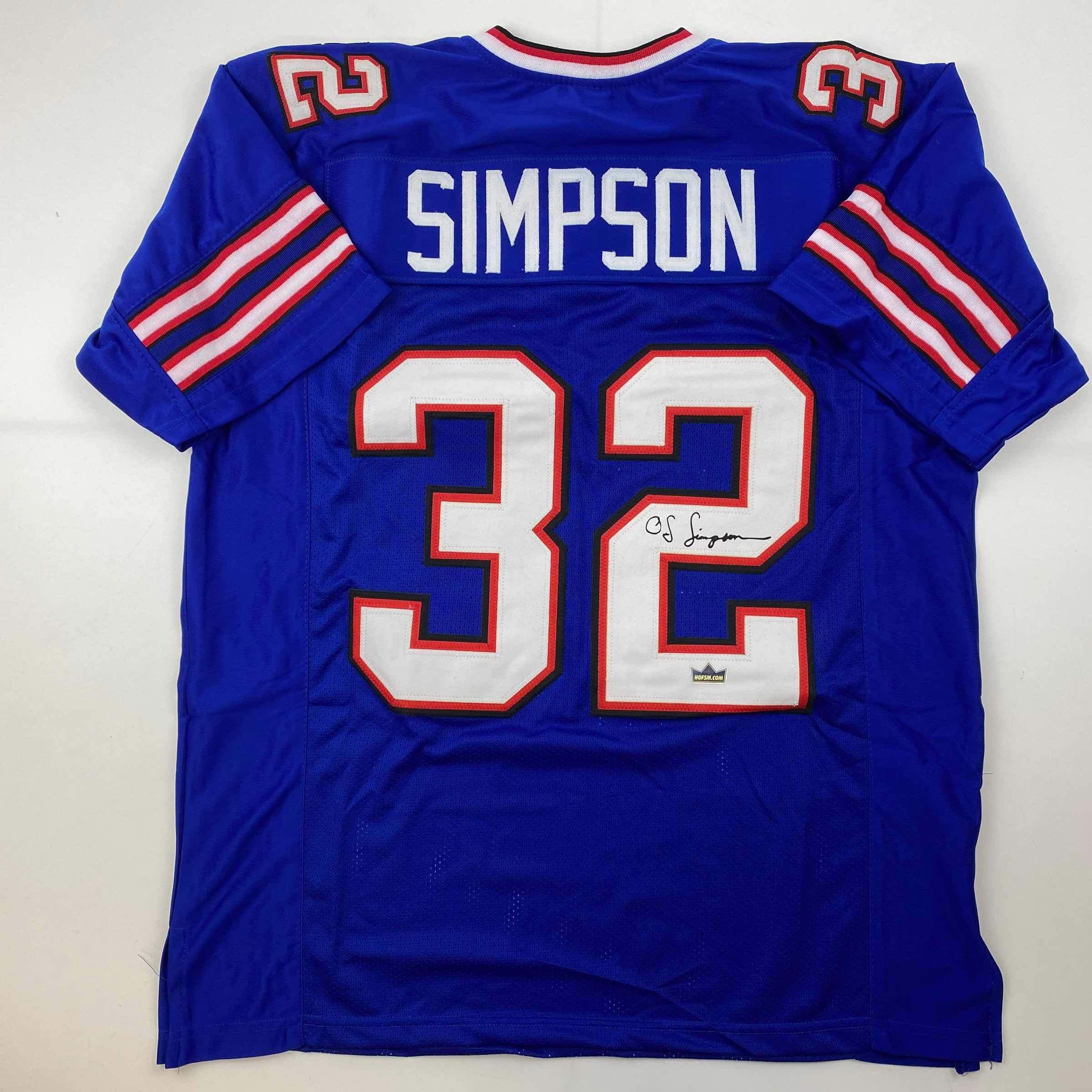 Facsimile Autographed OJ O.J. Simpson Buffalo Blue Reprint Laser